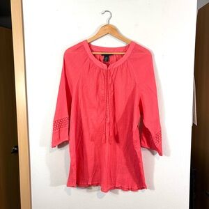 Lane Bryant Semi-Sheer Coral Top sz 18/20